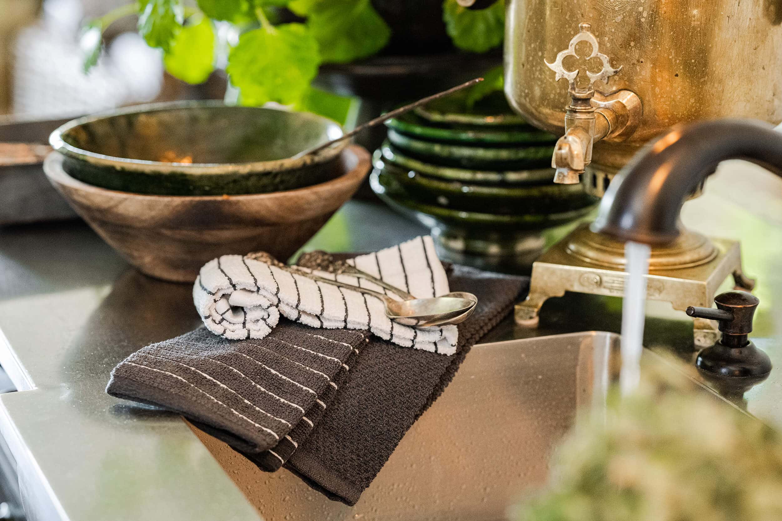 Atmospheric image of kitchen towels